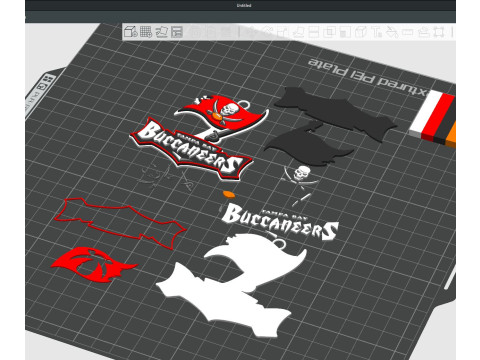 Tampa Bay Buccaneers Logo Shield Printable and Renderable 3Dプリントモデル