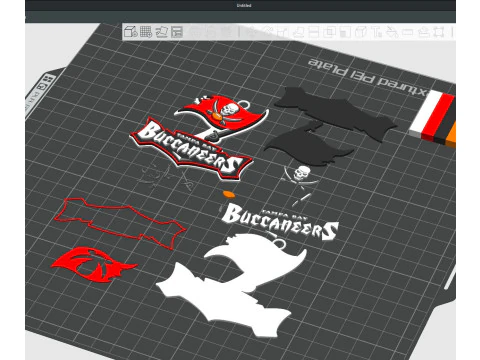 Tampa Bay Buccaneers Logo Shield Printable and Renderable 3D Print Model
