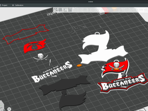 Tampa Bay Buccaneers Logo Shield Printable and Renderable 3Dプリントモデル