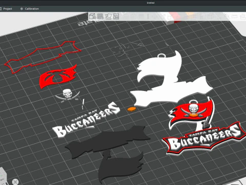 Tampa Bay Buccaneers Logo Shield Printable and Renderable 3D Print Model