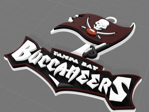 Tampa Bay Buccaneers Logo Shield Printable and Renderable 3Dプリントモデル