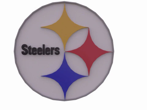 Steelers Logo Shield Printable and Renderable 3D Print Model