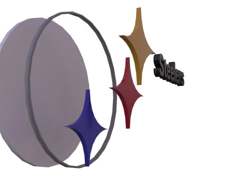 Steelers Logo Shield Printable and Renderable 3D Print Model