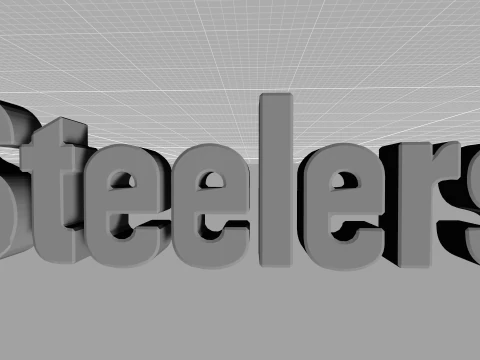 Steelers Logo Shield Printable and Renderable 3D Print Model