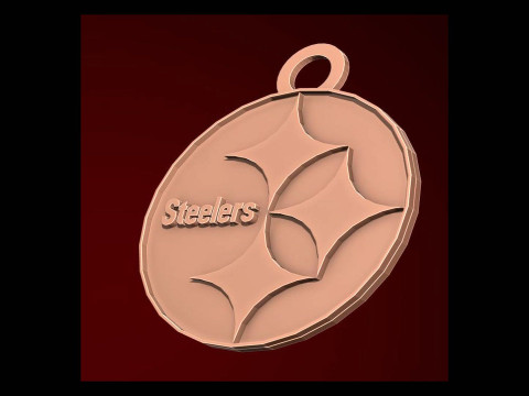 Steelers Logo Shield Printable and Renderable 3D Print Model