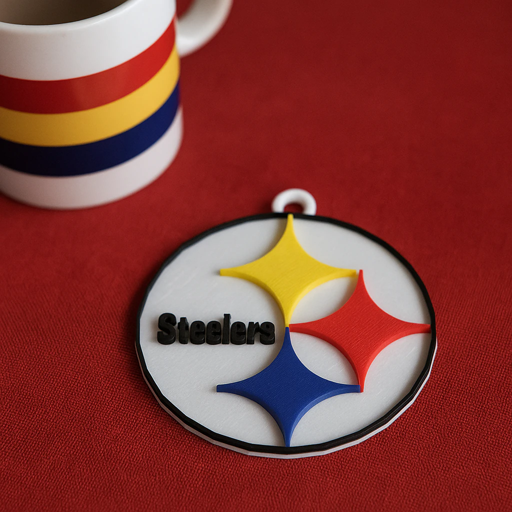 Steelers Logo Shield Printable and Renderable 3D Print Model .c4d .max .obj .3ds .fbx .stl .blend