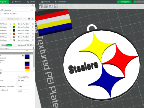 Steelers Logo Shield Printable and Renderable Modello di stampa 3D