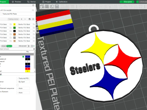 Steelers Logo Shield Printable and Renderable 3D Print Model