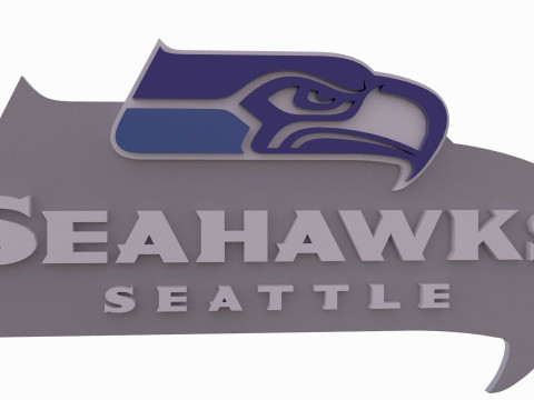 Seahawk Seattle Logo Shield Printable and Renderable 3D प्रिंट मॉडल