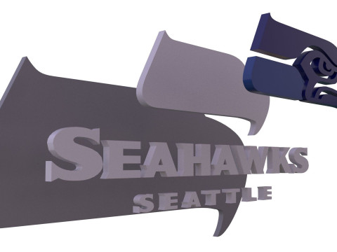 Seahawk Seattle Logo Shield Printable and Renderable 3D प्रिंट मॉडल