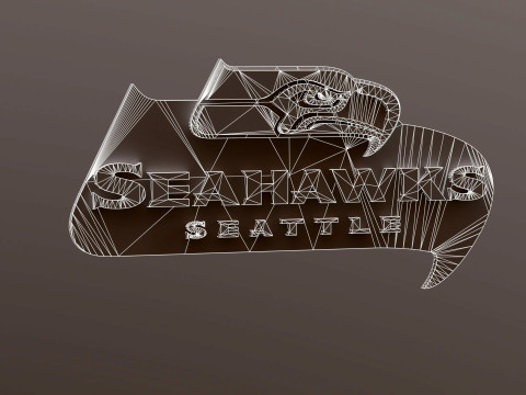 Seahawk Seattle Logo Shield Printable and Renderable 3D प्रिंट मॉडल