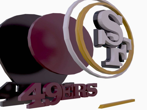 San Francisco 49ers Logo Shield Printable and Renderable Modelo de impresión 3D