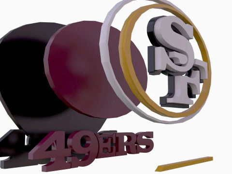 San Francisco 49ers Logo Shield Printable and Renderable 3D Print Model