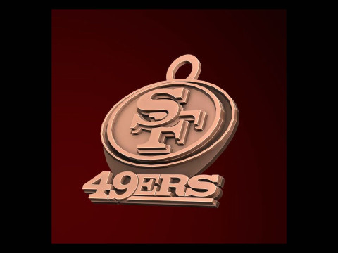 San Francisco 49ers Logo Shield Printable and Renderable 3D Print Model