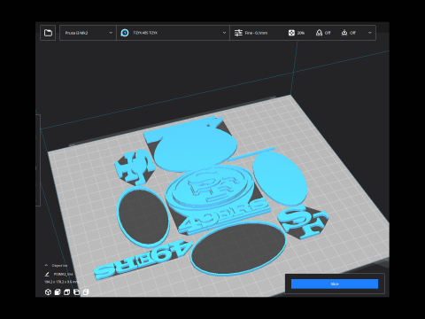 San Francisco 49ers Logo Shield Printable and Renderable Modelo de impresión 3D