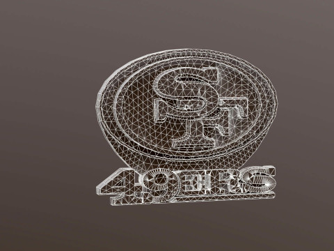 San Francisco 49ers Logo Shield Printable and Renderable Modelo de impresión 3D