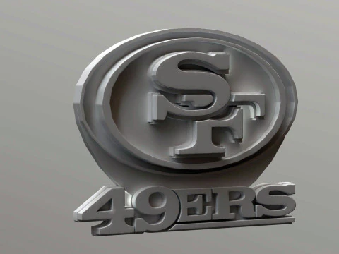 San Francisco 49ers Logo Shield Printable and Renderable 3D Print Model