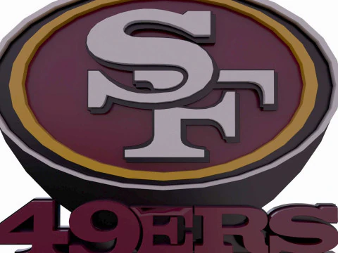 San Francisco 49ers Logo Shield Printable and Renderable 3D Print Model