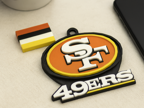 San Francisco 49ers Logo Shield Printable and Renderable 3D 打印模型