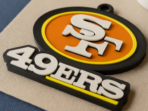 Logoschild der San Francisco 49ers druckbar und darstellbar 3D Druckmodell