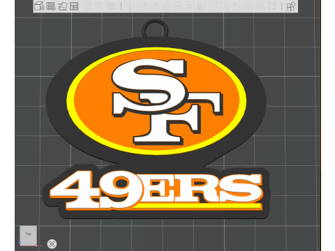 San Francisco 49ers Logo Shield Printable and Renderable Modèles 3D en vedette