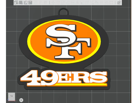 San Francisco 49ers Logo Shield Printable and Renderable 3D Print Model