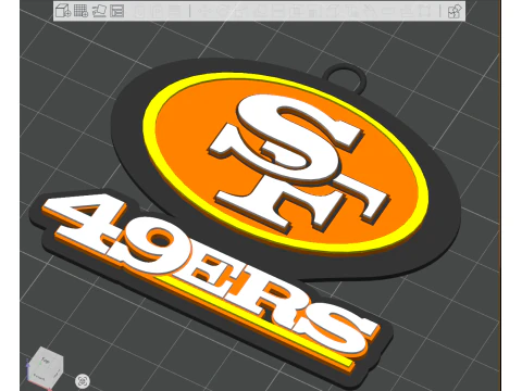 San Francisco 49ers Logo Shield Printable and Renderable 3D Print Model