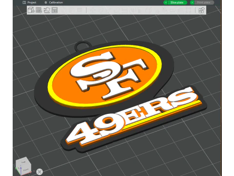 San Francisco 49ers Logo Shield Printable and Renderable 3D Print Model