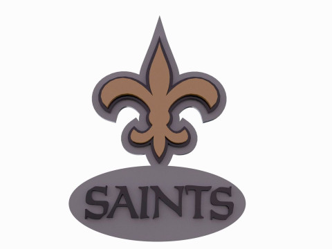 New Orleans Saints Logo Shield Printable and Renderable Modèles 3D en vedette