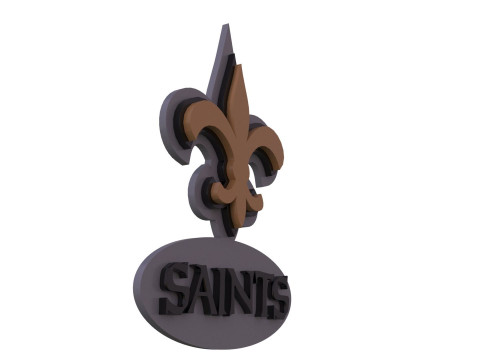 New Orleans Saints Logo Shield Printable and Renderable Modèles 3D en vedette