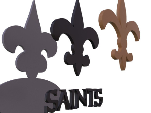 New Orleans Saints Logo Shield Printable and Renderable Modèles 3D en vedette