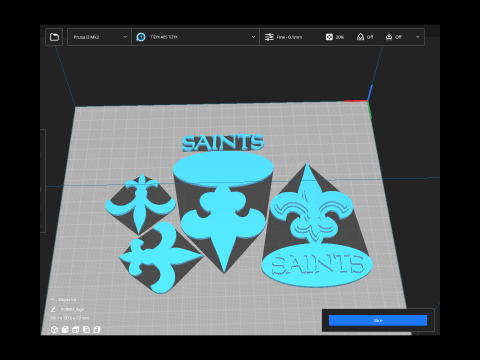 New Orleans Saints Logo Shield Printable and Renderable Modèles 3D en vedette