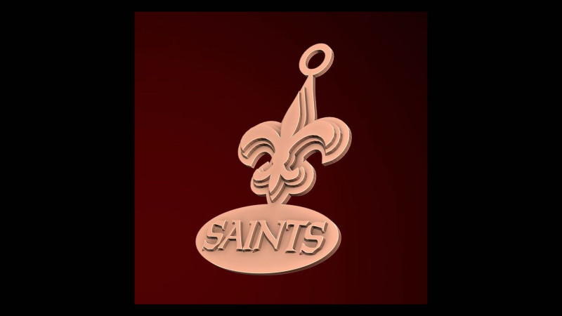 New Orleans Saints Logo Shield Printable and Renderable Modèles 3D en vedette .c4d .max .obj .3ds .fbx .stl .blend