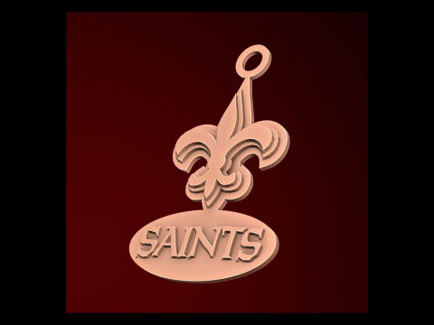 New Orleans Saints Logo Shield Printable and Renderable 3D Print Model