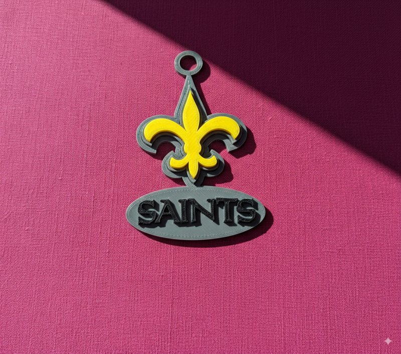 New Orleans Saints Logo Shield Printable and Renderable 3D 打印模型 .c4d .max .obj .3ds .fbx .stl .blend