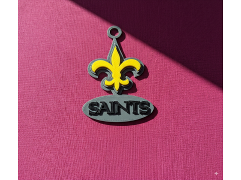 New Orleans Saints Logo Shield Printable and Renderable 3D Print Model