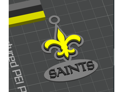 New Orleans Saints Logo Shield Printable and Renderable 3D Druckmodell