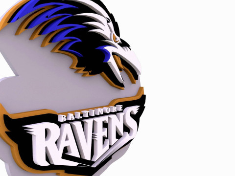 Baltimore Ravens Logo Shield Printable and Renderable 3D Print Model
