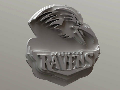 Baltimore Ravens Logo Shield Printable and Renderable 3D Print Model