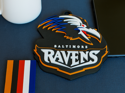 Baltimore Ravens Logo Shield Printable and Renderable 3D Druckmodell