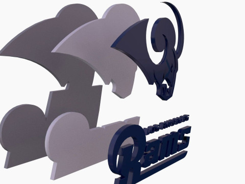 Los Angeles Rams Logo Shield Printable and Renderable 3D printmodel