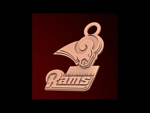 Los Angeles Rams Logo Shield Printable and Renderable 3D Print Model