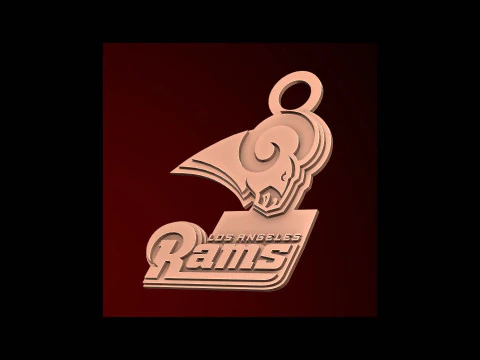 Los Angeles Rams Logo Shield Printable and Renderable 3D Print Model