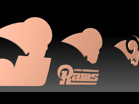 Los Angeles Rams Logo Shield Printable and Renderable 3D printmodel