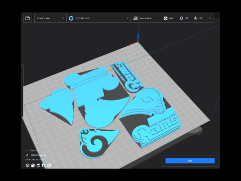 Los Angeles Rams Logo Shield Printable and Renderable 3D printmodel