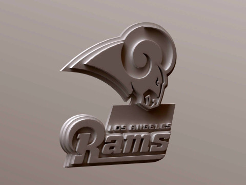 Los Angeles Rams Logo Shield Printable and Renderable 3D printmodel