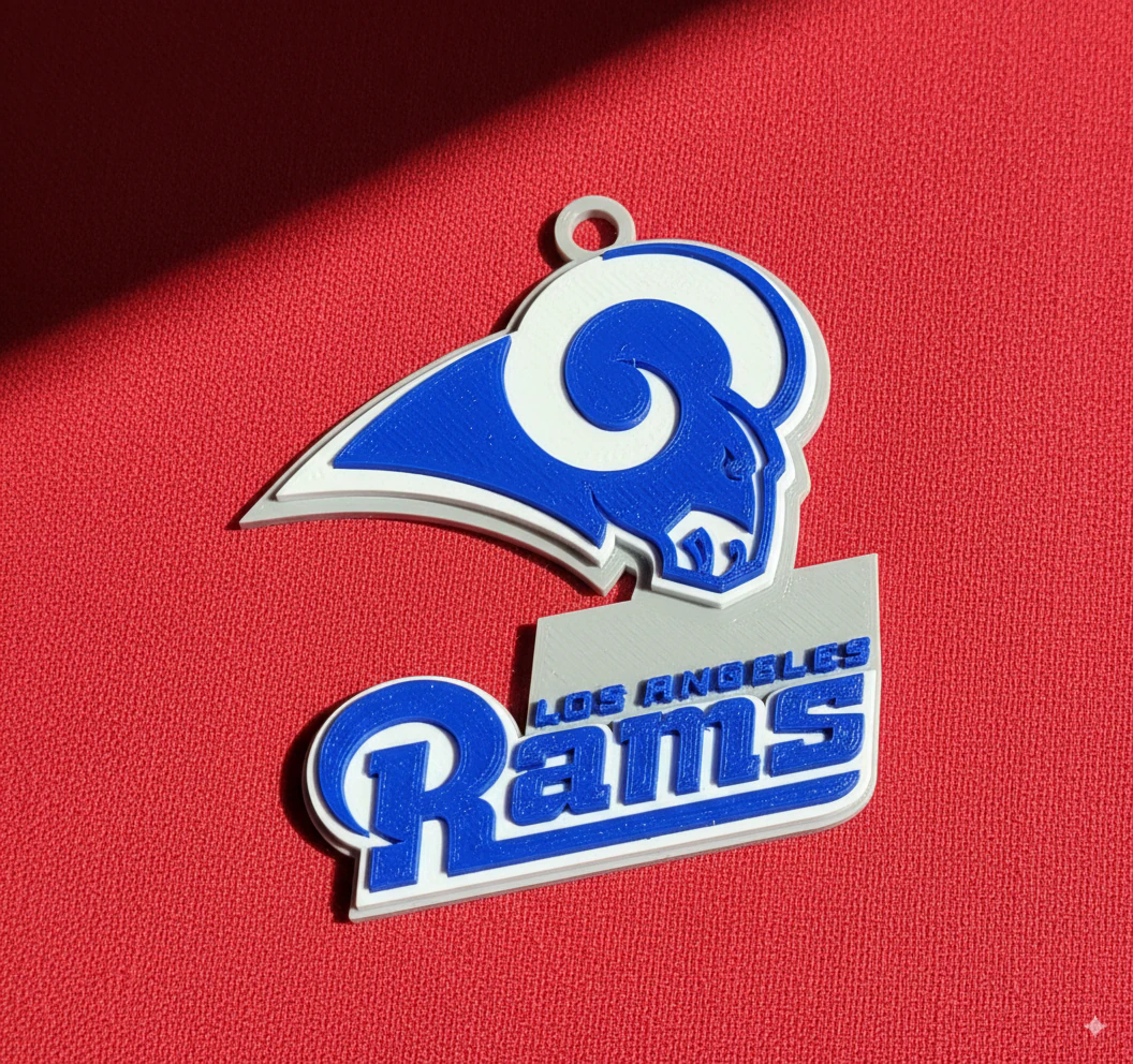 Los Angeles Rams Logo Shield Printable and Renderable 3D Print Model .c4d .max .obj .3ds .fbx .stl .blend