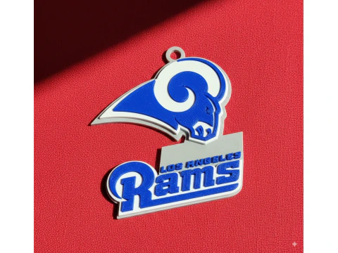 Logo-Schild der Los Angeles Rams druckbar und darstellbar 3D Druckmodell
