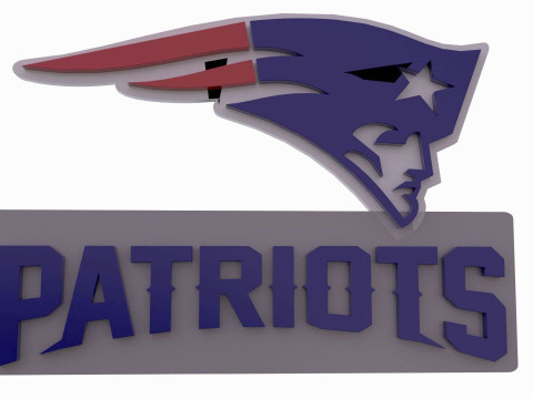 New England Patriots Logo Shield Printable and Renderable 3D-printmodel