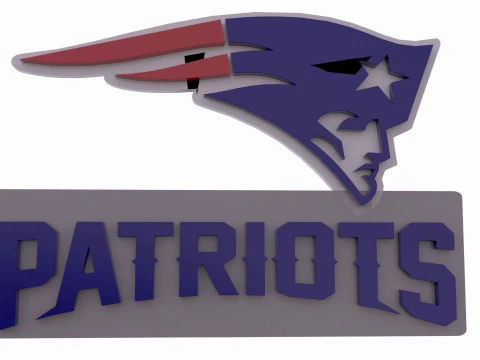 New England Patriots Logo Shield Printable and Renderable 3D Print Model